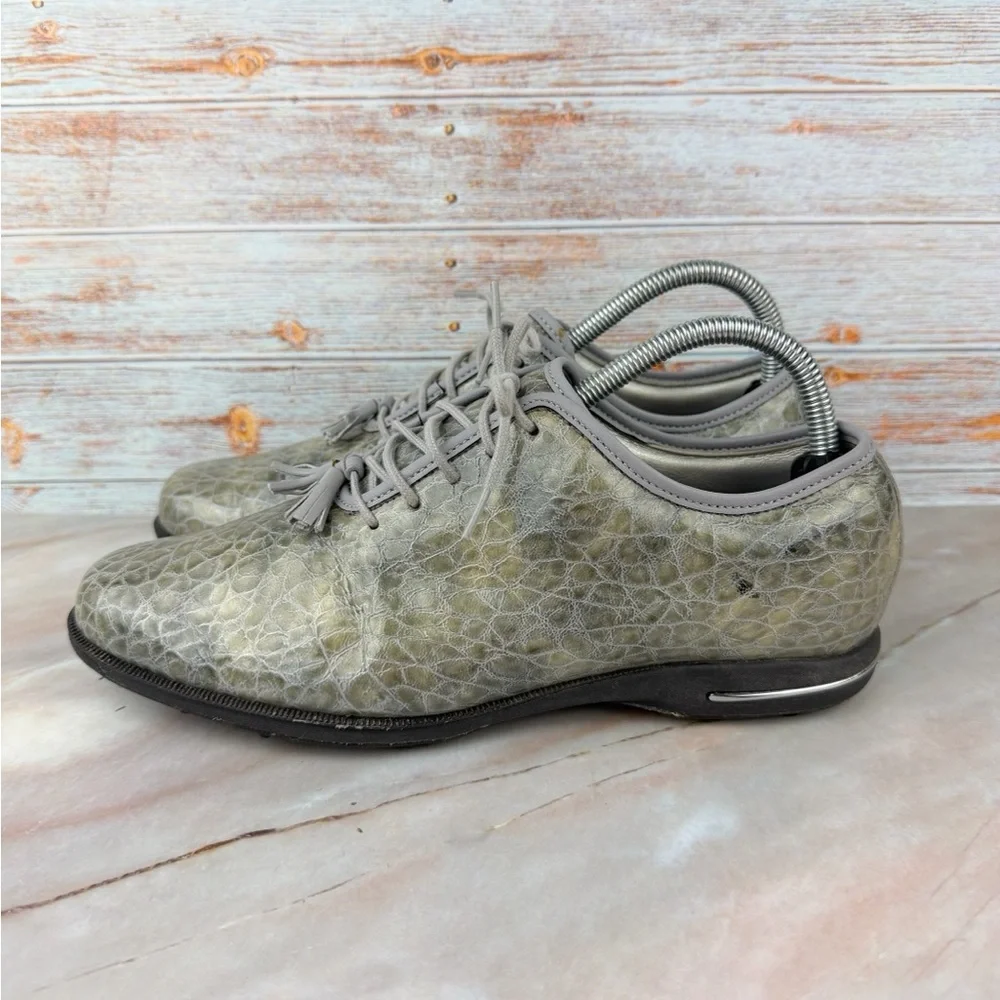 FootJoy Tailored Collection Gray Alligator Embossed Golf Shoes